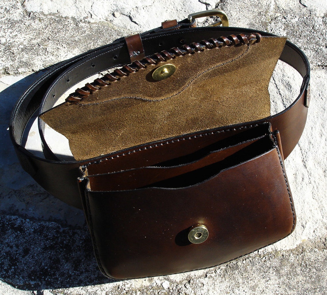 LEATHER HANDMADE BAG / Bag / Hip Bag / Leather Hip Bag / Etsy