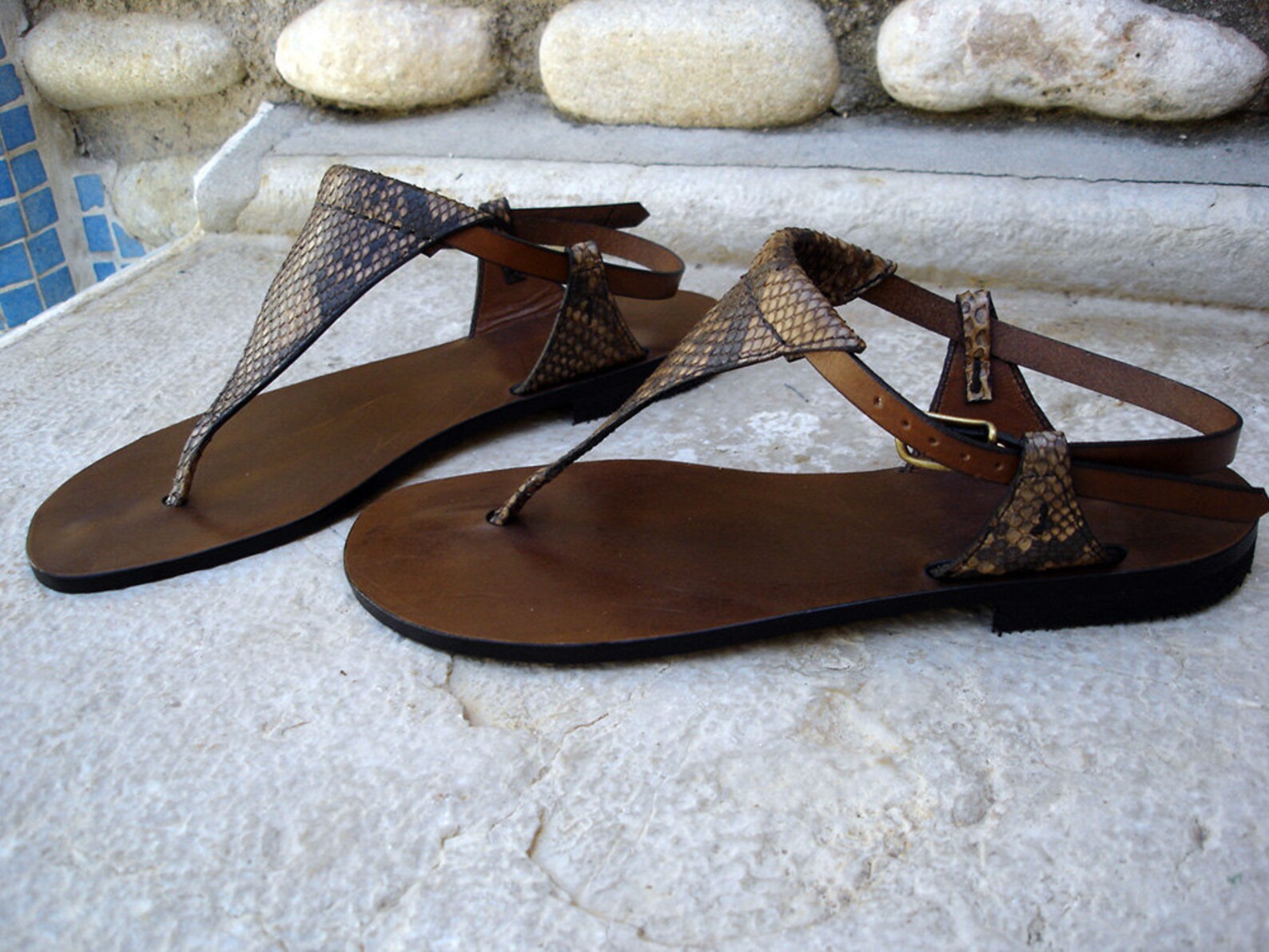 custom leather sandals