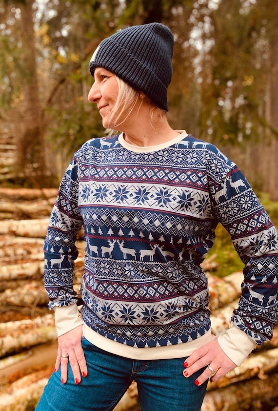 Bio Damen Pullover Norweger Design, Bio Baumwolle, Sweatshirt