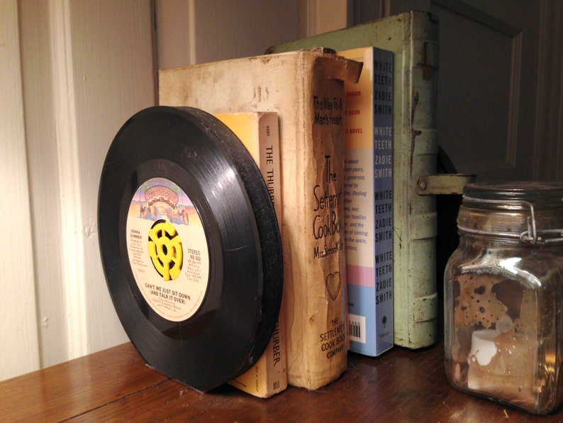 Recycled Vinyl Record 45RPM Bookends Etsy