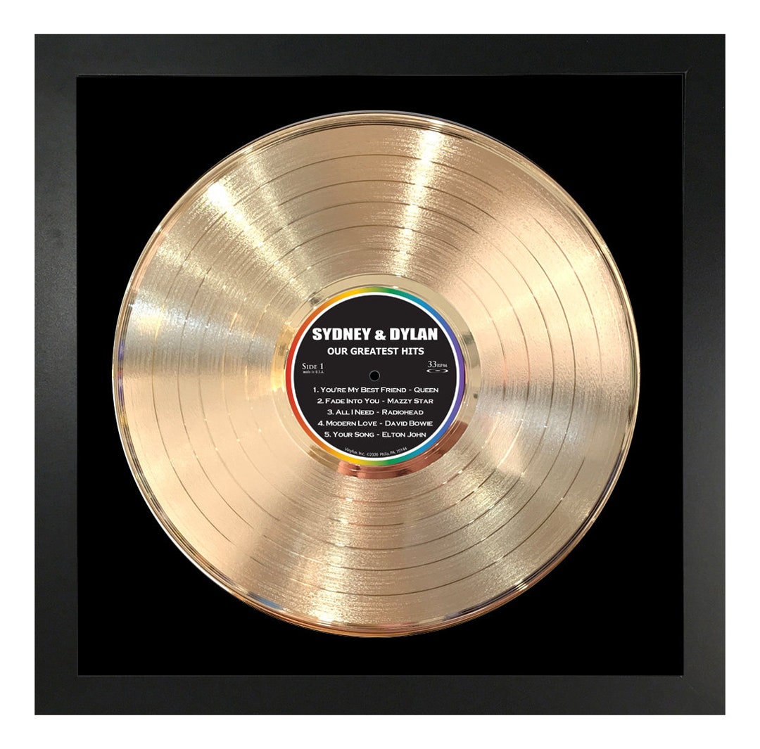 PERSONALIZED Authentic Framed Gold Vinyl Record - Etsy Canada
