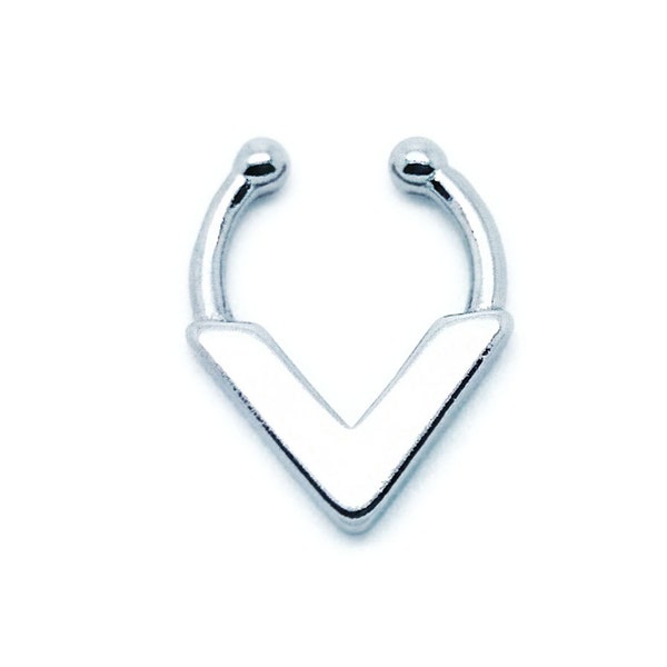 Arrow Nose Ring - Silver Septum Ring - Minimalist Septum Ring - Faux Septum Piercing - Fake Nose Ring
