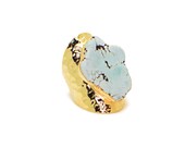Large Turquoise Cuff Ring - Turquoise Ring - Gemstone Ring - Statement Ring - Open Cuff Ring - Adjustable