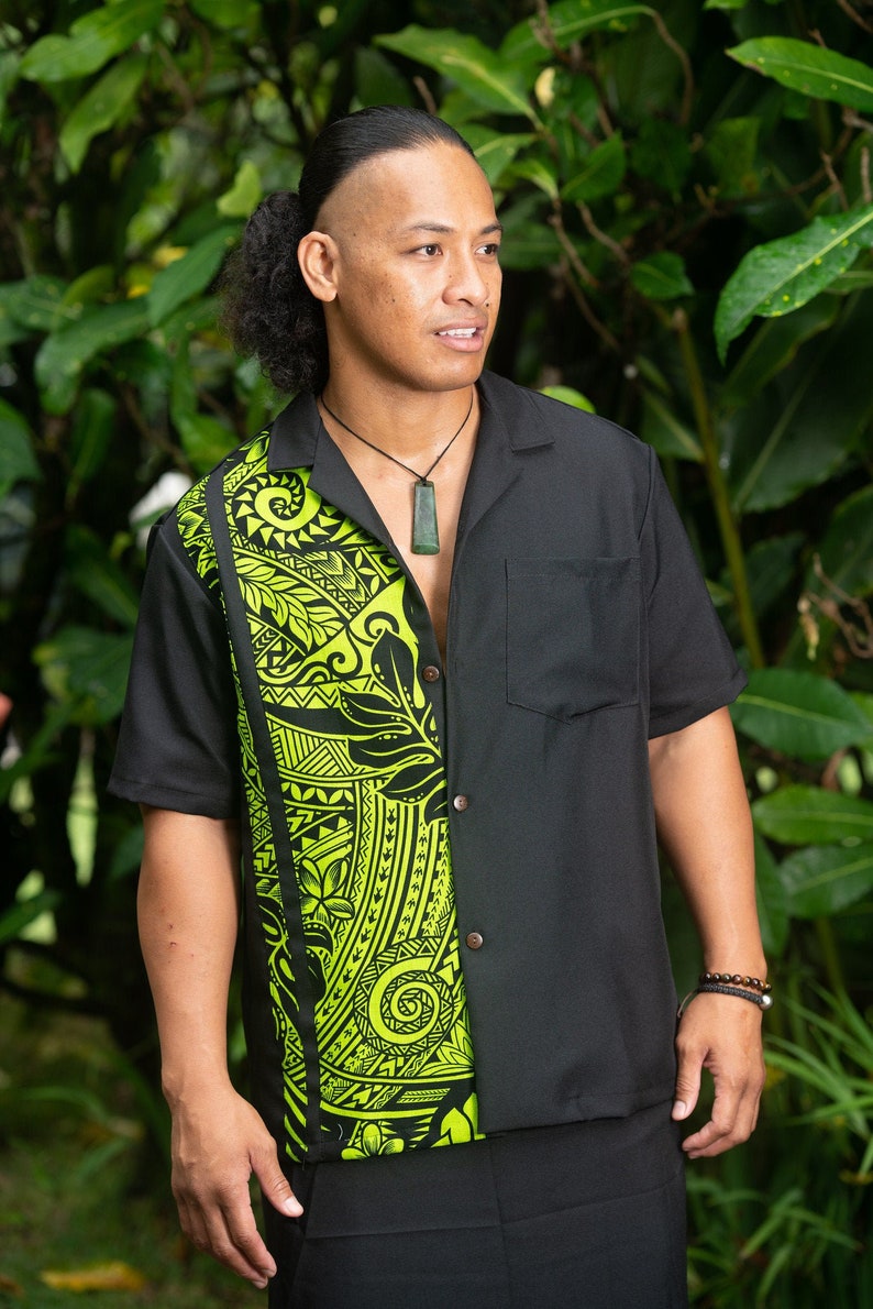 Camisa tribal polinesia de los hombres | Etsy México