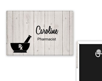 Custom Name Tag, Name Badge, Custom Name, Name Clip, Personalized Name Tag, Pharmacist Badge, Pharmacist Name Badge, Pharmacy Assistant