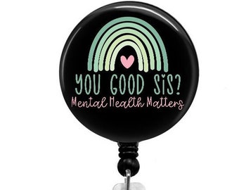 Retractable Badge Reel - Mental Health Awareness ID Badge - Badge Reels - Suicide Awareness Badge Reel - Mental Health Badge Reel