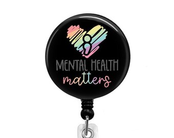 Retractable Badge Reel - Suicide Awareness ID Badge - Badge Reels - Suicide Awareness Badge Reel - Mental Health Badge Reel