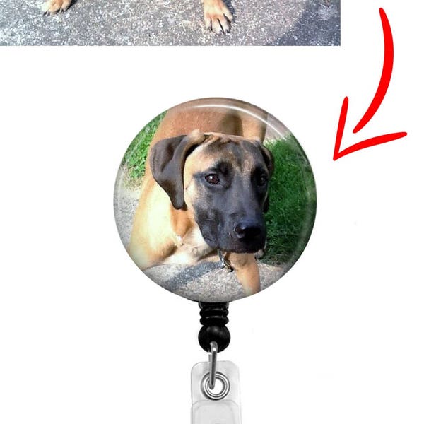 Custom Pet Photo Retractable Badge Reel - Pet ID Badge - Badge Reels - Nurse Badge Reel - Custom Pet ID Badge