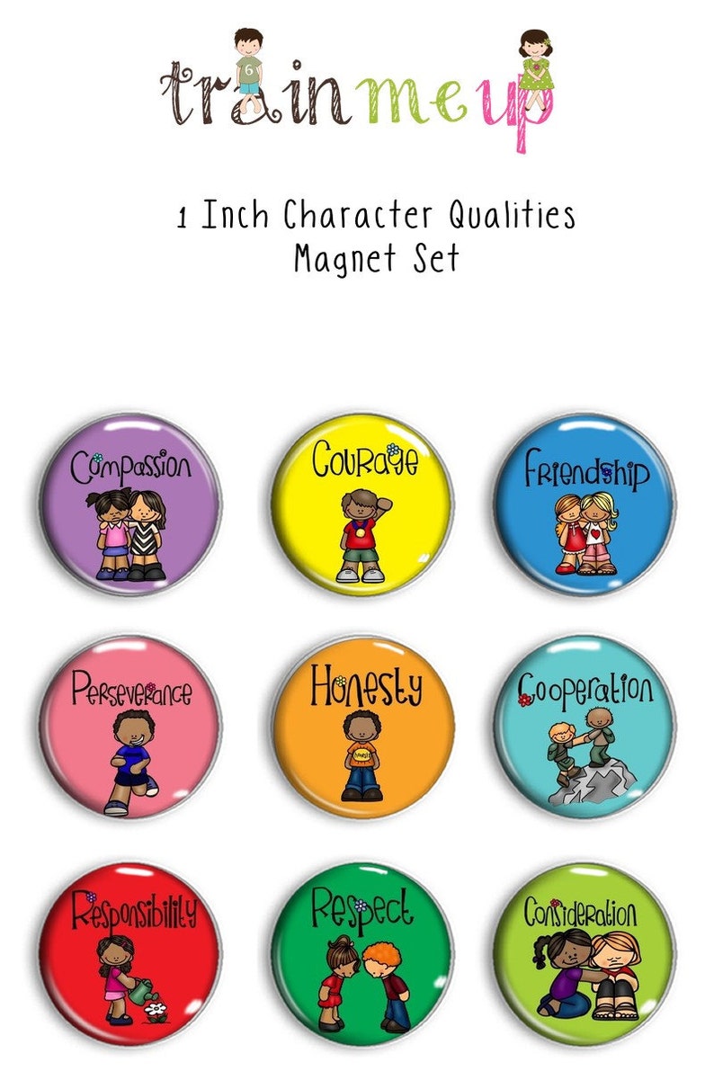 Character Qualities 1 Inch Magnet Set Classroom Magnet Etsy