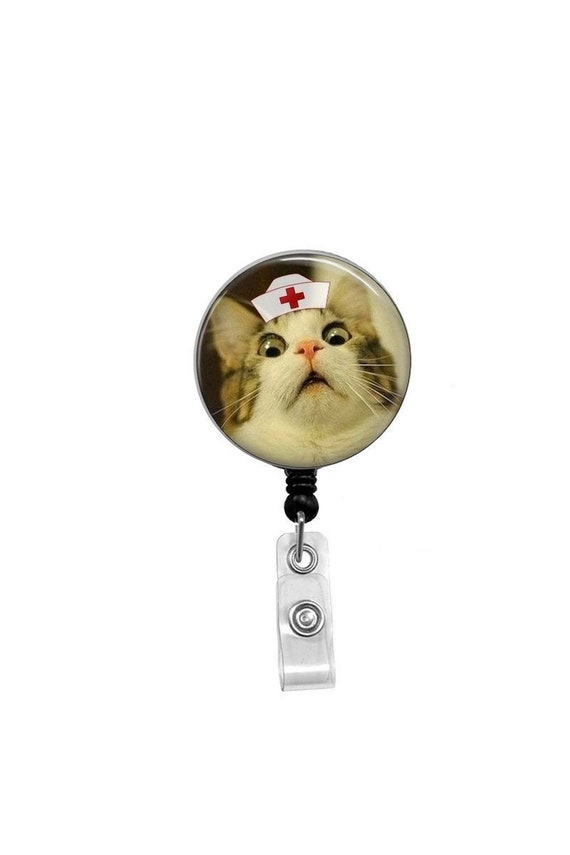 Retractable Badge Reel Cat ID Badge Badge Reels Funny Cat Badge
