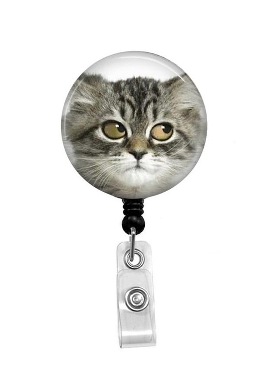 Retractable Badge Reel - Cat ID Badge - Badge Reels - Funny Cat Badge Reel  - Funny Badge Reel