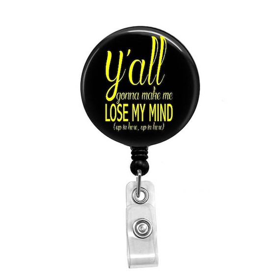 Retractable Badge Reel - Id Badge Holder - Badge Holder - ID Badge Reel -  Funny Retractable Badge - Nurse - Name Badge Holder 