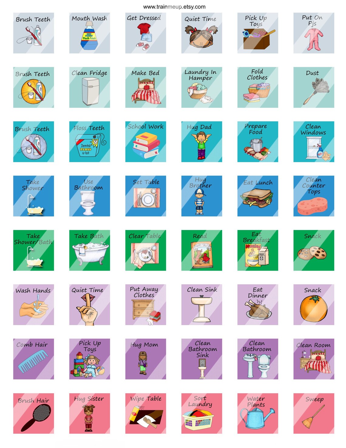 Chore Printable Chore Chart Printables Chore Chart Etsy