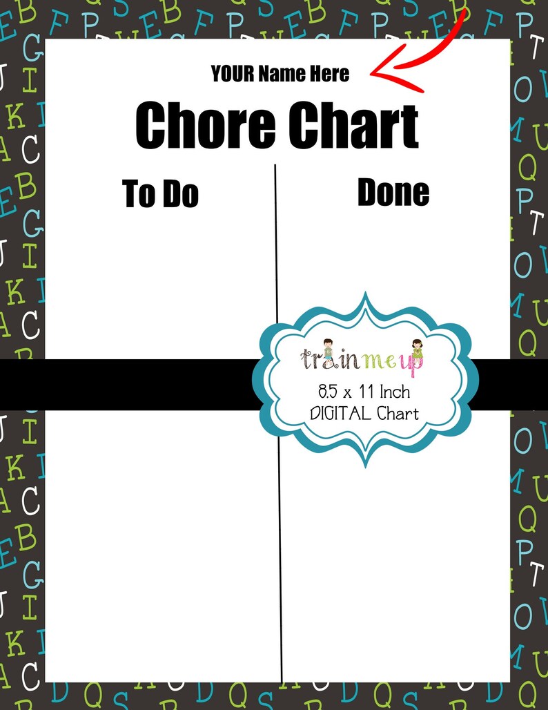 Personalized Chore Chart