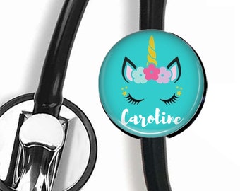 Unicorn Stethoscope ID tag - Stethoscope Name Badge - Stethoscope Name Tag - Stethoscope Cover - Stethoscope Accessory - Nurse Graduation