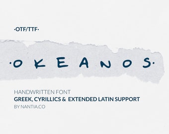 Okeanos Handwritten Greek Cyrillic Font