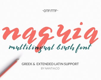 Greek Latin Brush Font- Naquia Font