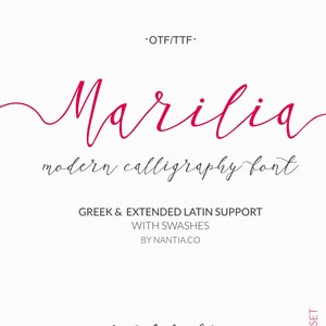 script font, modern calligraphy, romantic typeface, wedding typeface, multilingual, greek font, instagram font, romantic font, logo font