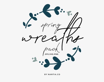 20 Spring Wreaths Vector Pack SVG files