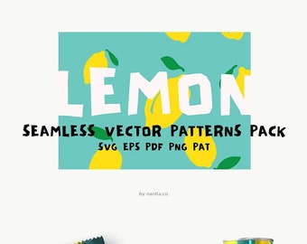 Lemon Seamless Vector Patterns Pack