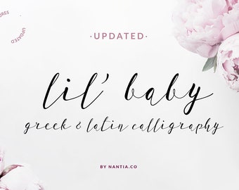 Modern calligraphy, Greek Font, wedding font, script font, Retro Fonts, Modern Fonts, lil baby script font, stationery, print, calligraphy