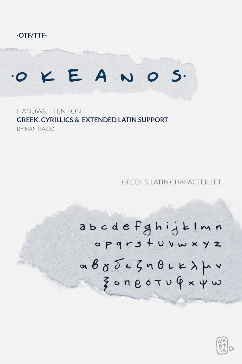 Okeanos Handwritten Greek Cyrillic Font image 1