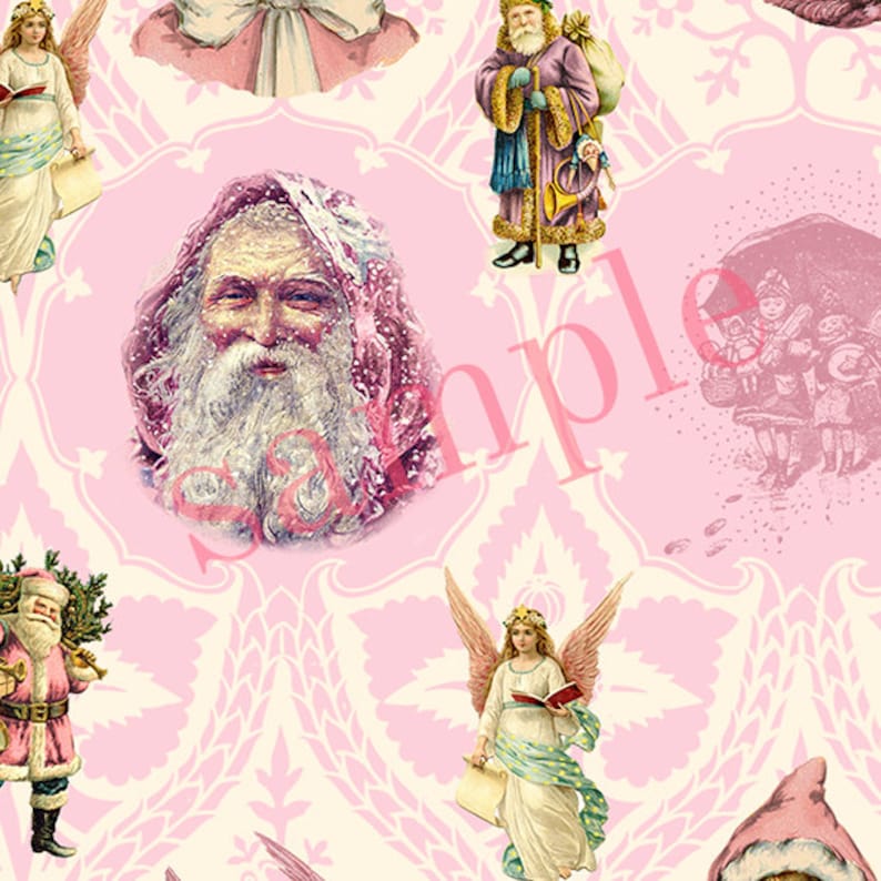 Victorian Pink Vintage Christmas Custom Gift Wrap In Two Sizes Great For A Pink Christmas Theme Pink Christmas Wrapping Paper Roll