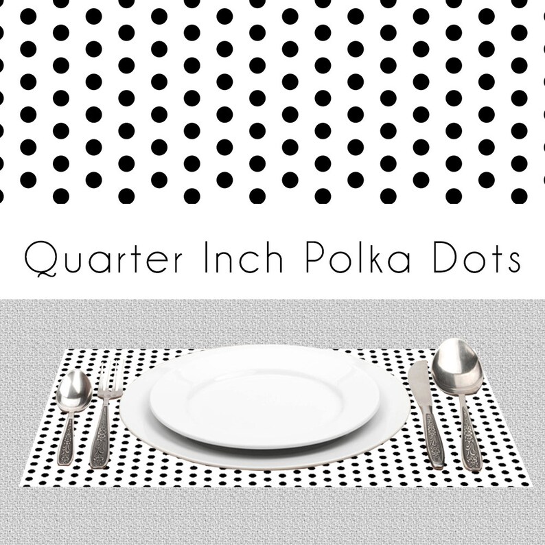 Polka Dots Black And White Paper Placemats BW Placemats Book Etsy España