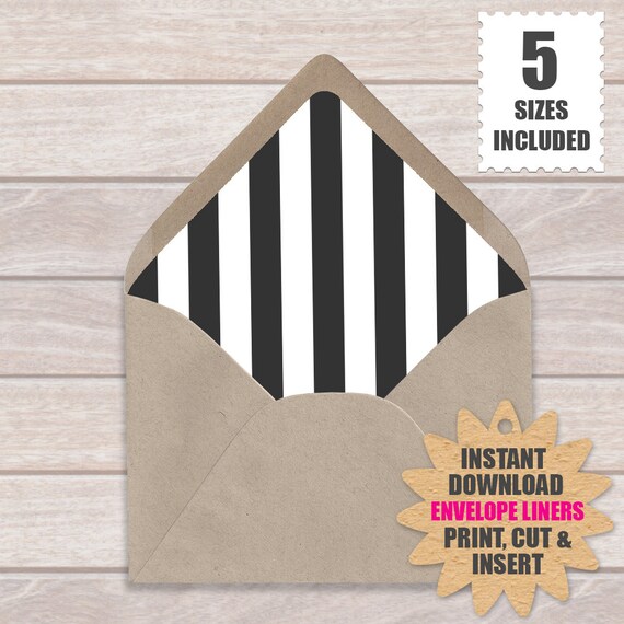 black and white stripe envelope liners european style etsy envelope insert