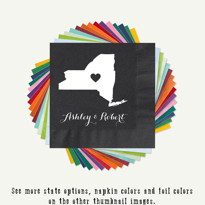 New York Wedding Cocktail Napkins Personalized Napkins With Etsy