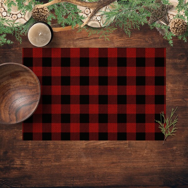 Buffalo Plaid Placemats Etsy