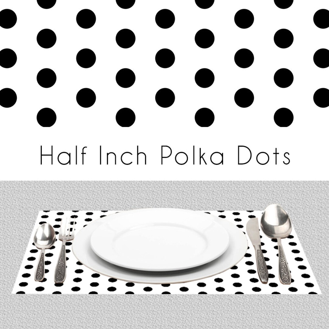 Polka Dots Black and White Paper Placemats BW Placemats Book of 25
