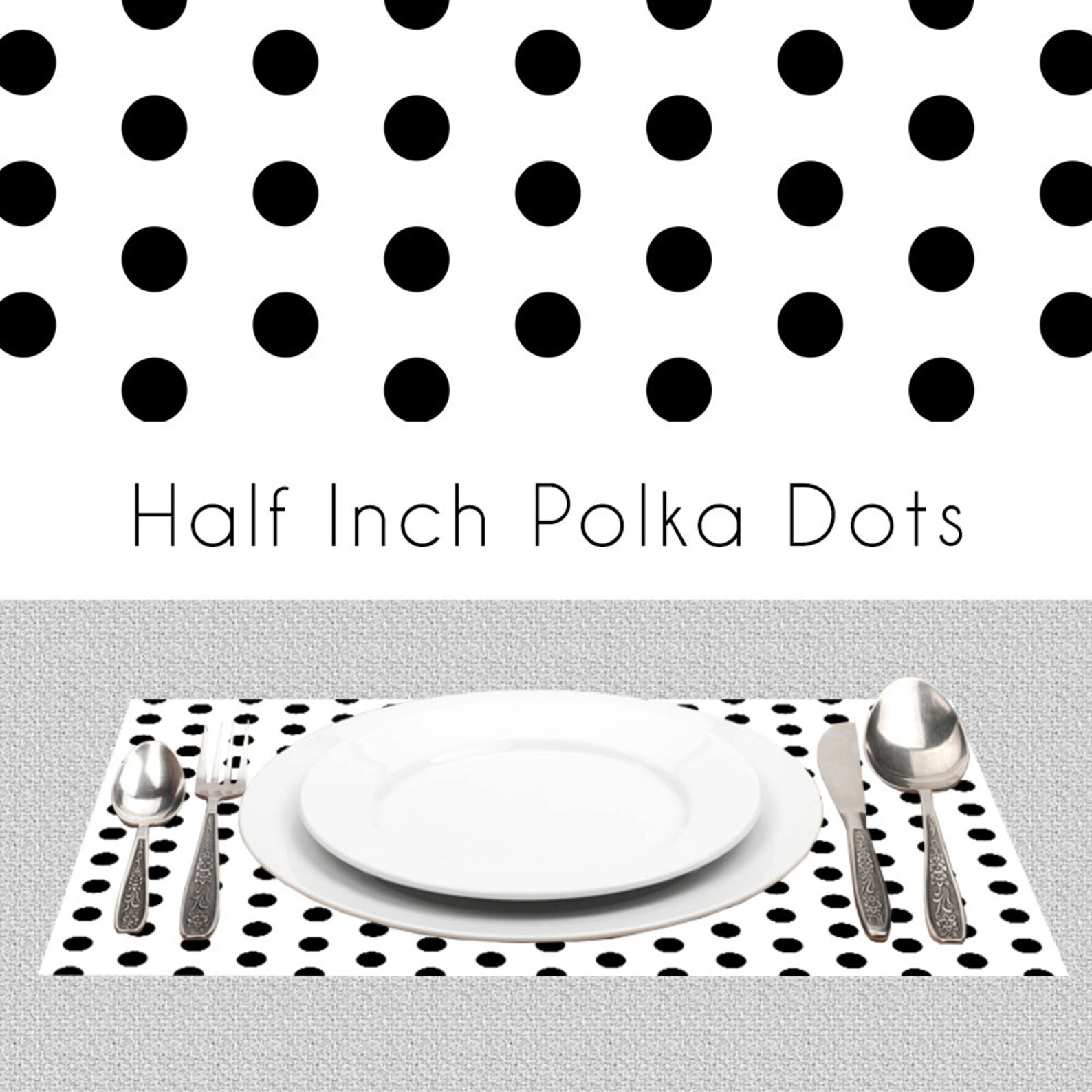 Polka Dots Black White Paper Placemats BW Placemats Book of Etsy