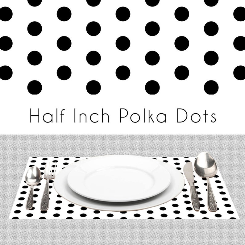 Polka Dots Black White Paper Placemats BW Placemats Book of Etsy