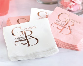 Grad Party Napkins, Color Options, 2024 Graduation Party Paper Napkins, 50 3-Ply Paper Cocktail Napkins