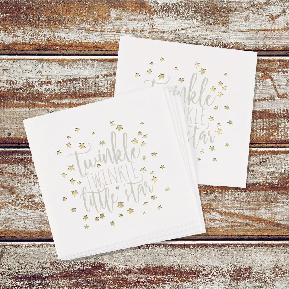 Baby Shower Beverage Napkins Twinkle Twinkle Little Star 25 Napkins