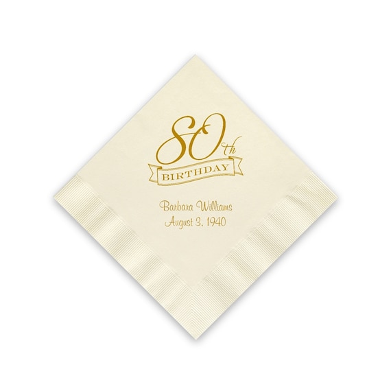 80th Birthday Party Napkins Personalized Set of 100 Cocktail Etsy 80th Birthday Party Napkins Personalized Set of 100 Cocktail Etsy