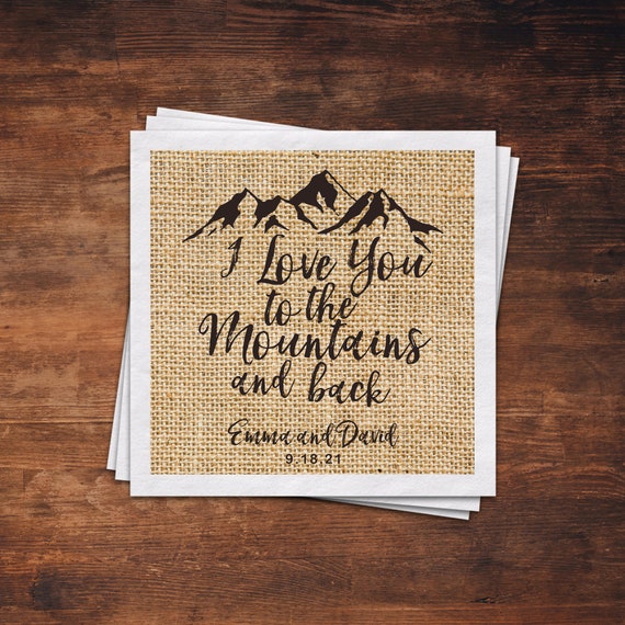 Mountain Wedding Napkins Country Wedding Napkins Rustic Etsy