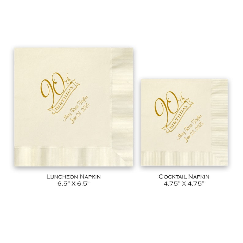 90th Birthday Party Napkins Personalized set of 100 Cocktail Etsy