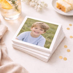 Photo Beverage Napkins, Personalize Cocktail Napkins With A Photo