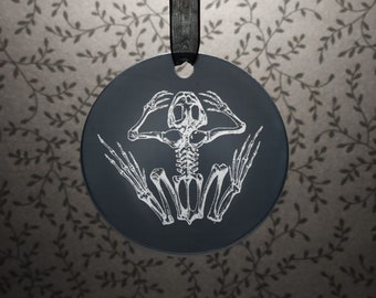 Frog Skeleton Ornament, Halloween Skeleton Ornament, Acrylic Ornament, Xray Style