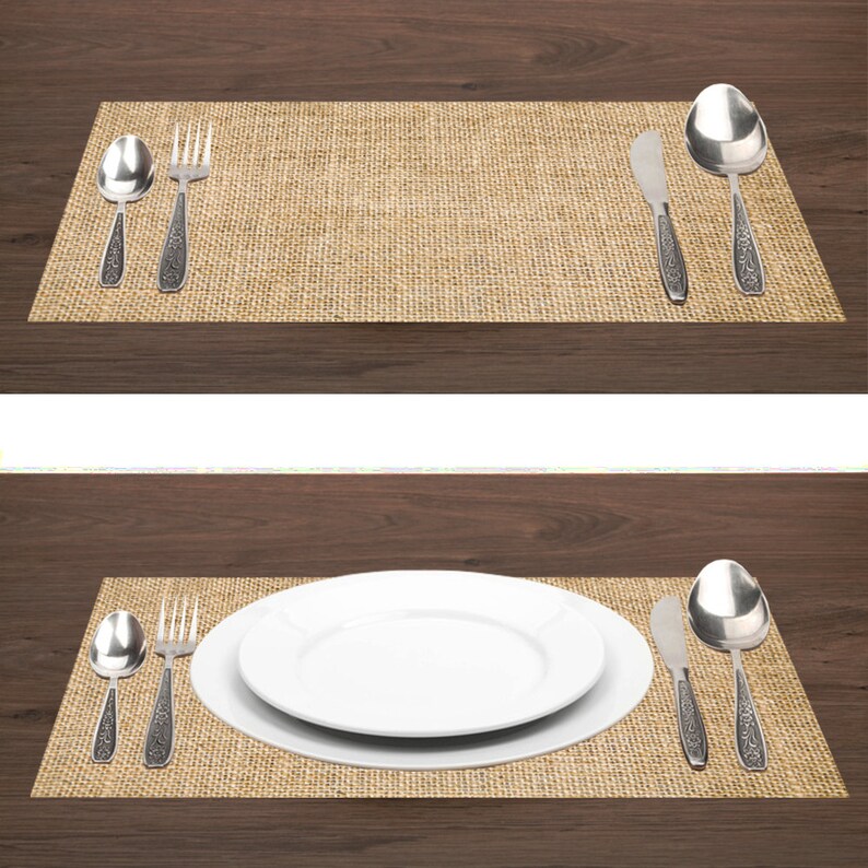 Burlap Paper Placemats Rustic Burlap Paper Placemats Book of 25 17 x 11 inches Tear-Off Pad/Card Stock Paper image 1