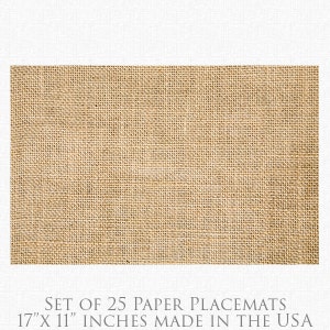 Burlap Paper Placemats Rustic Burlap Paper Placemats Book of 25 17 x 11 inches Tear-Off Pad/Card Stock Paper image 2