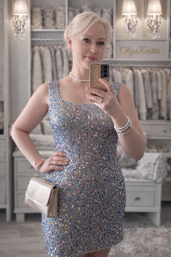 cotton on sequin dress Mini – Shimmer Blue & Multicolor Sequins, Elegant Party Dress, Sparkly Evening Outfit Quick Homemade Caesar Salad shelf bra Prom dresses Finely tailored in Italy Size:7Y