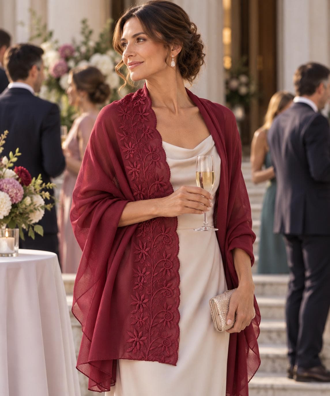 what color shawl goes with burgundy dress Evening Wrap matching shawl for maroon dress Brown Chelsea Boots for Lush Terry Shawl Burgundy Cinnamon Rose Size:UK-06