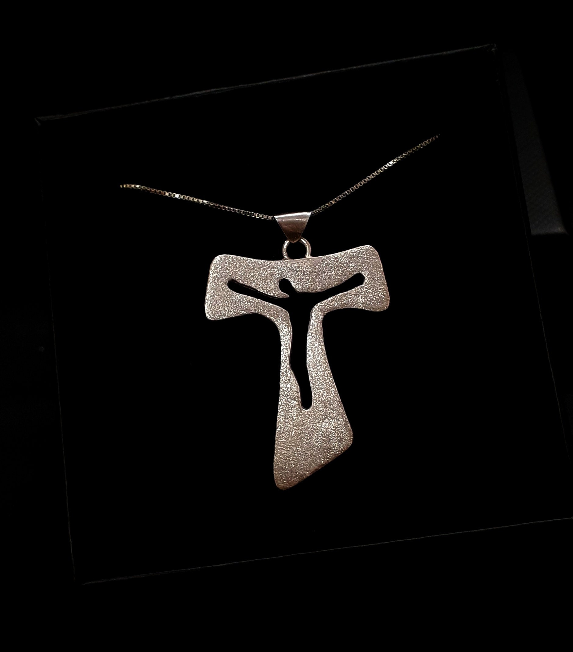 925 Sterling Silver Tau Cross Necklace Religious Jewelry Unisex Jewelry Etsy