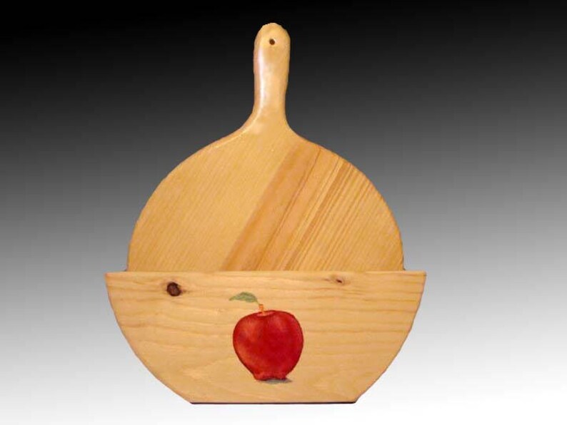 Red Apple Paper Plate Holder Acrylic Painting Space Saving