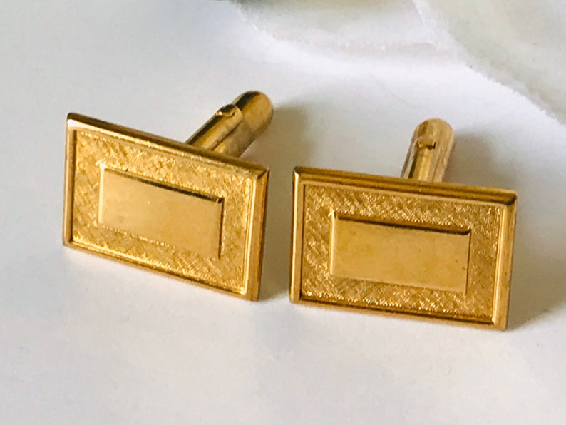 Vintage Gold Tone Modernist Cufflinks