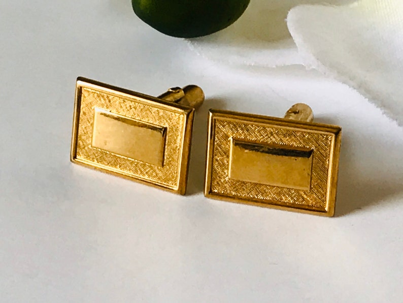 Vintage Gold Tone Modernist Cufflinks