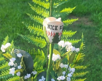 Baseball/Softball Rose Vase/wrapped, Sports Arrangement, Wedding table, Personalized gift, Prom proposal, Anniversary Rose bouquet